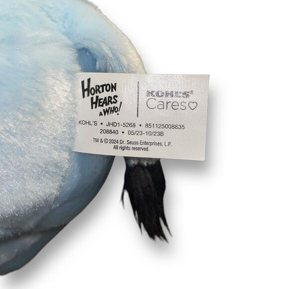 Kohls Cares Plush Elephant Horton Hears Who Blue Stuffed Animal Nursery Gift 11" - Picture 7 of 11